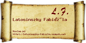 Latosinszky Fabióla névjegykártya
